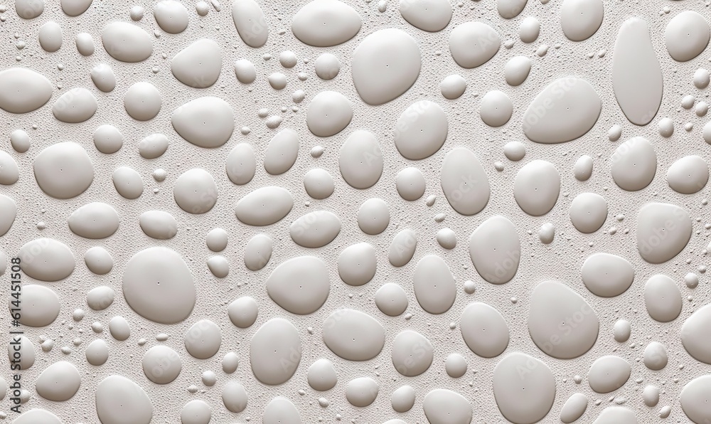  a white wall with lots of bubbles and bubbles of water on the surface of the wall, with a lot of bubbles on the surface of the wall.  generative ai