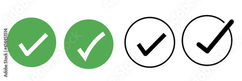 tick icon set. green tick icon. green check mark and symbol. true icon for application user interface and design