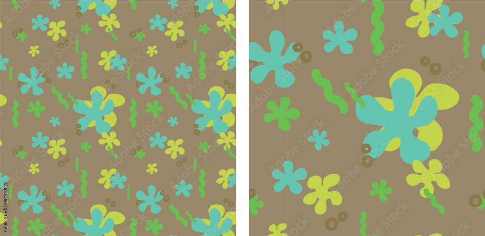 Vector illustration. Seamless pattern. Various tropical plants. A large set. Vector illustration. Seamless pattern. Various tropical plants. A large set.
