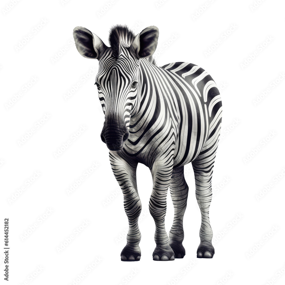 Obraz premium zebra looking isolated on white