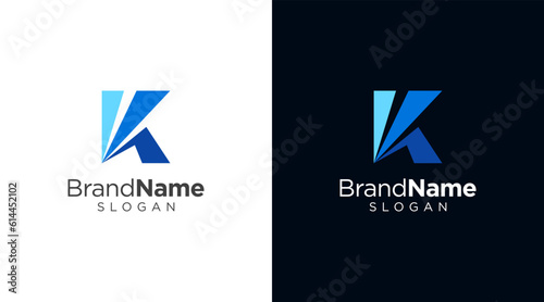 Letter k logo design for various types of businesses and company. colorful, modern, geometric letter k logo