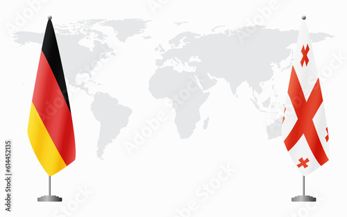 Germany and Georgia flags for official meeting