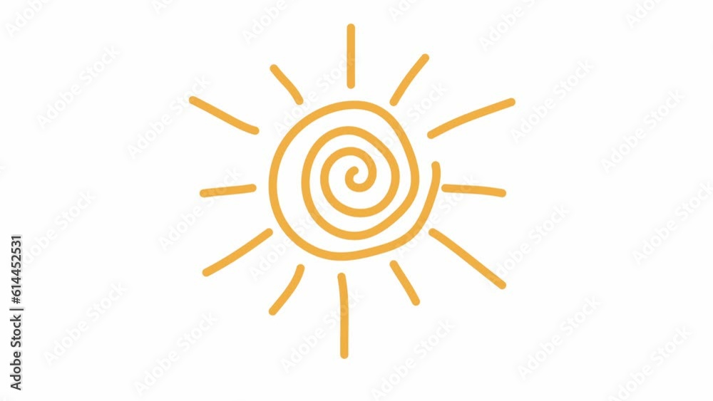 Animated Hand Drawn sun doodle animation.elements isolated on white background. stop motion Animated Hand Drawn sun doodle animation.elements isolated on white background. stop motion