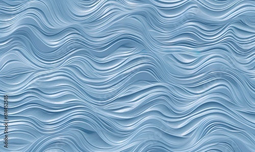  a blue background with wavy lines in the middle of it and a blue sky in the back ground, with a white cloud in the middle of the image.  generative ai © Anna