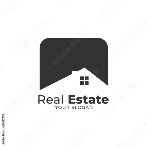 Real estate house logo design vector isolated