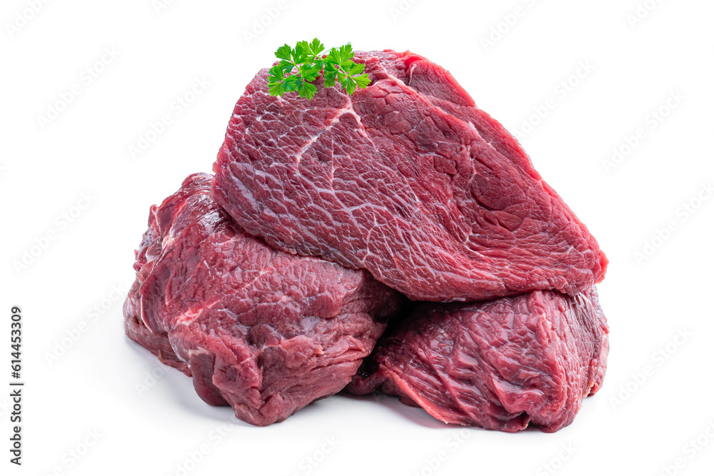 Obraz premium Red beef meat isolated on white background