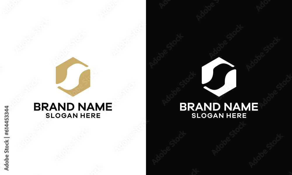 Obraz premium S letter logo design with hexagon