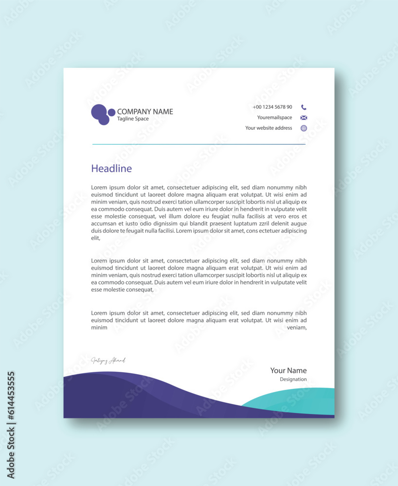Abstract Corporate Business Style Letterhead Design Vector Template For Your Project. Simple And Clean Print Ready Design, Elegant Flat Design Vector Illustration. Abstract Corporate Business Style Letterhead Design Vector Template For Your Project. Simple And Clean Print Ready Design, Elegant Flat Design Vector Illustration.