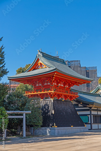 Beautiful japanese architecture of Ana hachimangu Shrine  It is a popular shrine among Japanese people and tourists  located near Waseda University in Tokyo Japan.