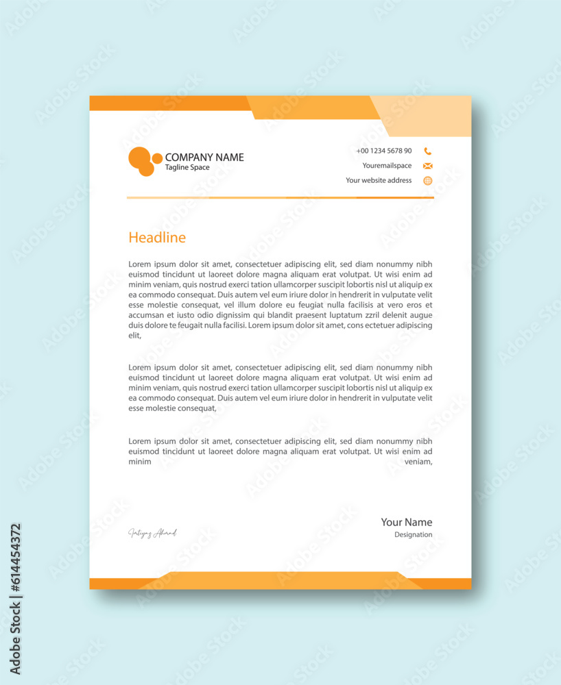Abstract Corporate Business Style Letterhead Design Vector Template For Your Project. Simple And Clean Print Ready Design, Elegant Flat Design Vector Illustration. Abstract Corporate Business Style Letterhead Design Vector Template For Your Project. Simple And Clean Print Ready Design, Elegant Flat Design Vector Illustration.