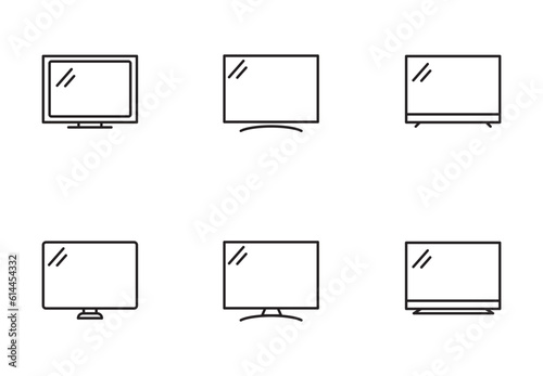 tv box icon monitor, television for app web logo banner poster icon - Vector File
