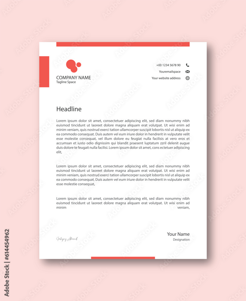 Abstract Corporate Business Style Letterhead Design Vector Template For Your Project. Simple And Clean Print Ready Design, Elegant Flat Design Vector Illustration. Abstract Corporate Business Style Letterhead Design Vector Template For Your Project. Simple And Clean Print Ready Design, Elegant Flat Design Vector Illustration.
