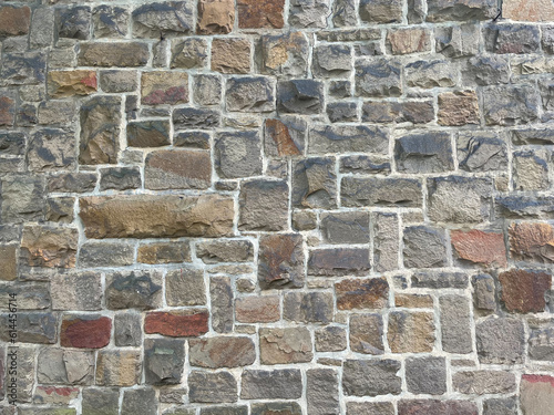 Stone Wall Texture with big bricks on ancient historic church in Germany, Europe