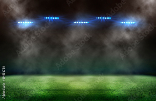 stadium in lights and flashes 3D rendering. 
