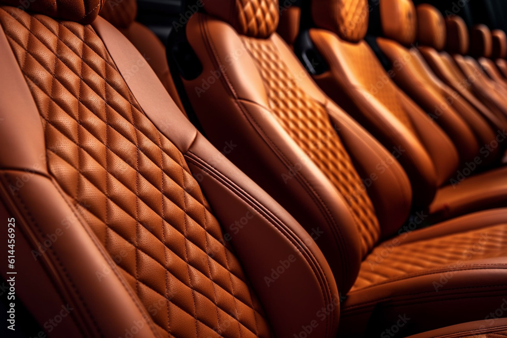 Obraz premium diagonal row of leather seats, Generative AI