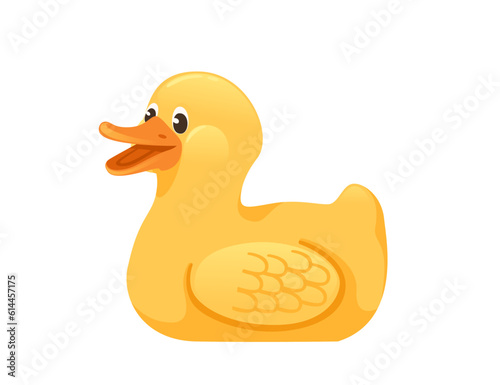 Yellow rubber duck toy vector illustration isolated on white background