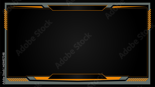 Game live stream interface overlay frames for gamer broadcast. Online streaming banners and menu bars isolated on background.