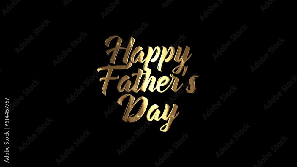 Happy Father's Day Handwritten Animated Text in Gold Color. Great for Father's Day Celebrations Around the World. Happy Father's Day Handwritten Animated Text in Gold Color. Great for Father's Day Celebrations Around the World.