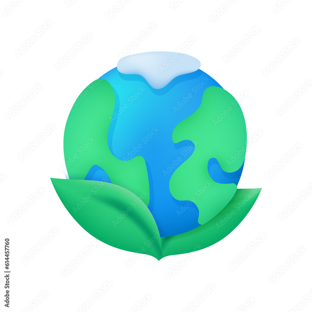 globe on leaf The concept of keeping the earth livable. 3d illustration. globe on leaf The concept of keeping the earth livable. 3d illustration.