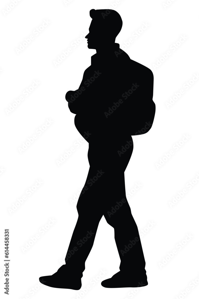 Man silhouette vector on white background ,people in black and white, illustration for creative content. Man silhouette vector on white background ,people in black and white, illustration for creative content.