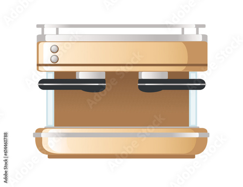 Modern coffee maker machine with two place for cups vector illustration isolated on white background