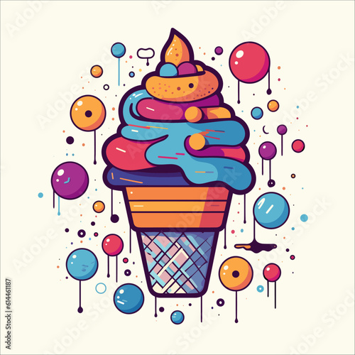 Ice cream vector abstract  illustration 