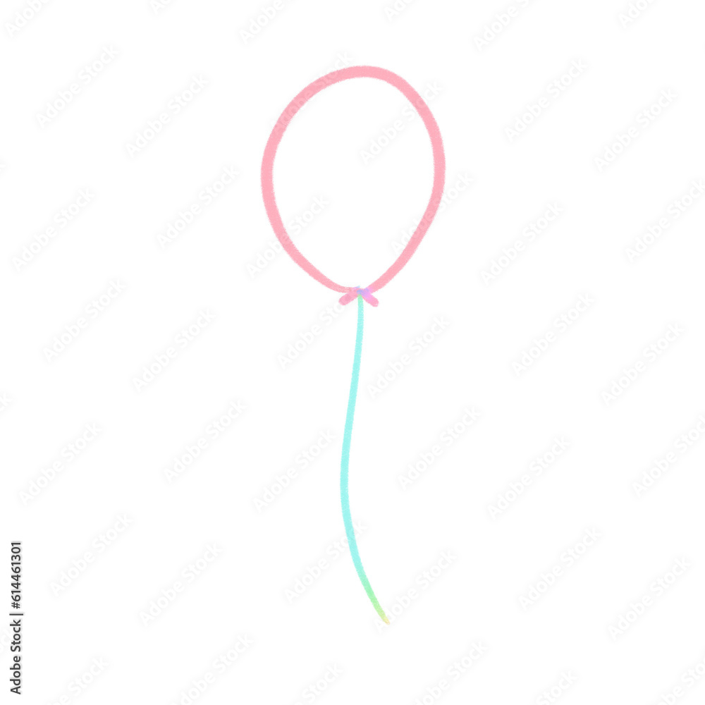 	
Rainbow line balloon, party, signs and symbols, Hand drawn in doodle style