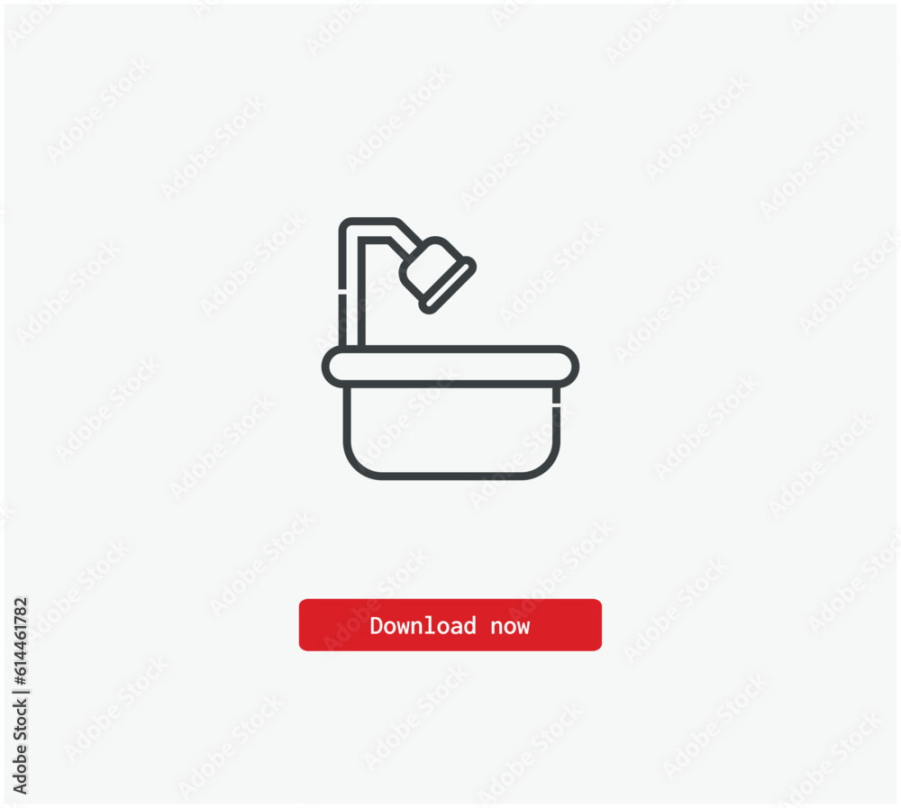 Bathtub vector icon. Symbol in Line Art Style for Design, Presentation, Website or Mobile Apps Elements, Logo. Pixel vector graphics - Vector Bathtub vector icon. Symbol in Line Art Style for Design, Presentation, Website or Mobile Apps Elements, Logo. Pixel vector graphics - Vector
