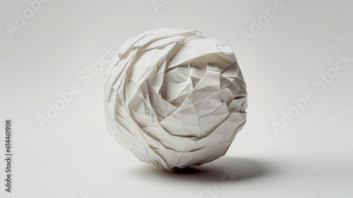 Crumpled ball of paper on white background