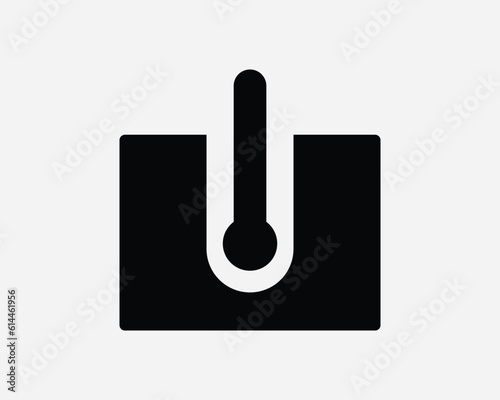 Borehole Well Icon. Deep Bore Hole Dig Digging Plumbing Drill Drilling Rig. Black White Sign Symbol Illustration Artwork Graphic Clipart EPS Vector