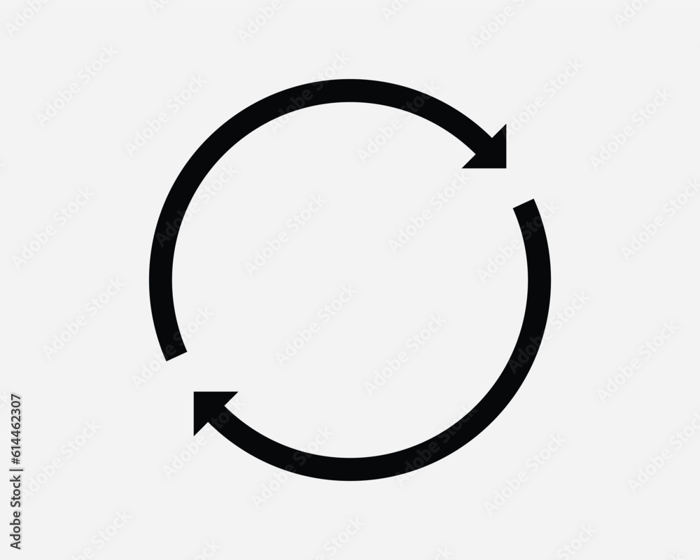 Circle Arrow Icon. Repeat Recycle Refresh Cycle Round Loop Spin Reset Process Black White Sign Symbol Illustration Artwork Graphic Clipart EPS Vector Circle Arrow Icon. Repeat Recycle Refresh Cycle Round Loop Spin Reset Process Black White Sign Symbol Illustration Artwork Graphic Clipart EPS Vector