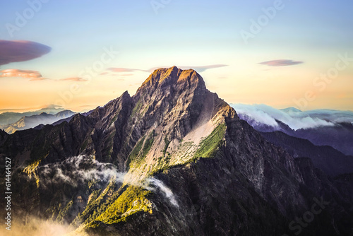 Obraz na plátně sunrise in the mountains, Yushan, Taiwan