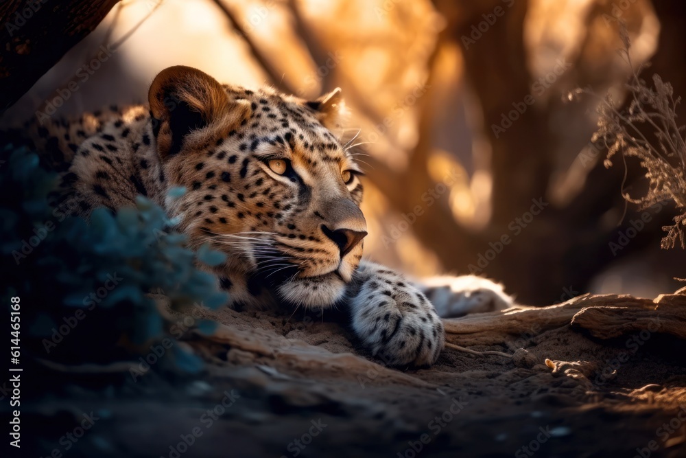 Fototapeta premium Jaguar in the Wild - Generative AI