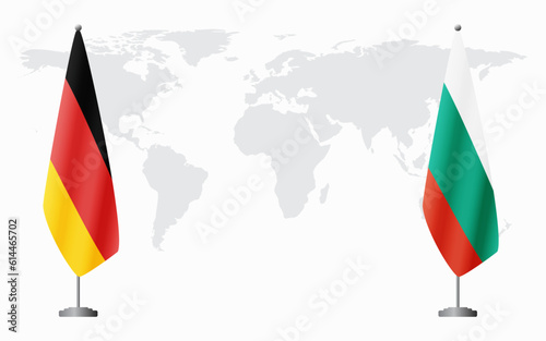 Germany and Bulgaria flags for official meeting