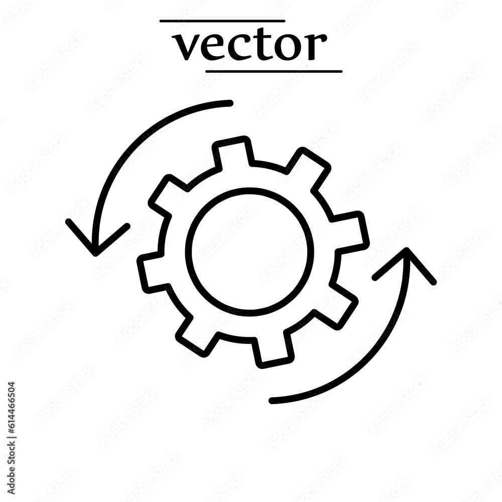 Cog vector icon, settings symbol vector illustration on white background..eps