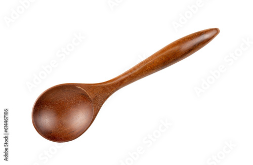 Wooden spoon isolated on a white background, photography