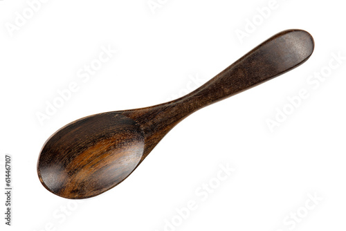 Wooden spoon isolated on a white background, photography