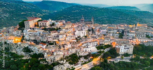 Fotografie Aerial view of Ragusa in Val di Noto, southern Sicily, Italy