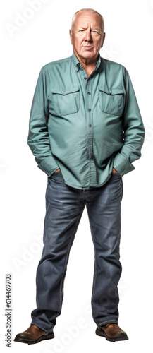 Standing man in casual outfit isolated on the transparent background PNG. AI generative.