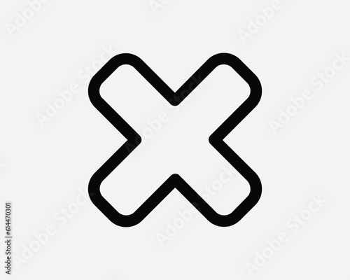 Cross Icon. X Mark Error Problem Negative Reject Wrong Cancel Delete Remove. Black White Sign Symbol Illustration Artwork Graphic Clipart EPS Vector