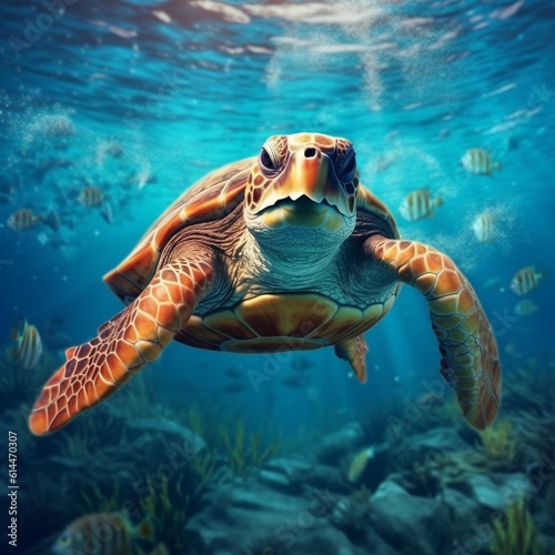 Sea turtle swimming (ai generated)