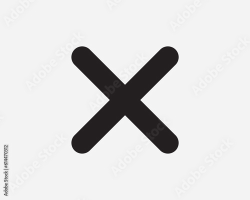 Cross Mark Icon. X Delete Cancel Close Rejected Wrong Error Vote Fail Denied. Black White Sign Symbol Illustration Artwork Graphic Clipart EPS Vector