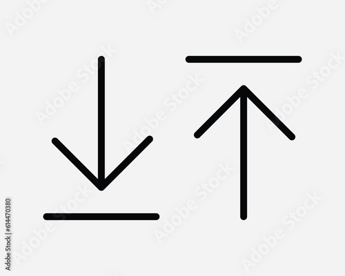 Download Upload Line Icon. Up Down Arrow Load Server Data Connection Storage Connection. Black White Sign Symbol Artwork Graphic Clipart EPS Vector