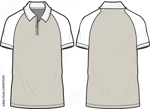 BOYS AND MEN POLO T SHIRT HALF SLEEVE FRONT AND BACK FLAT DESIGN VECTOR