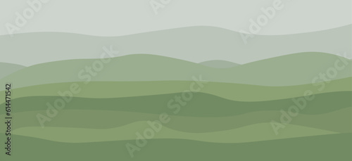 Minimal abstract landscape background vector. Mountain background with watercolor texture . Vector arts design for prints, poster, cover, wall arts and home decoration.