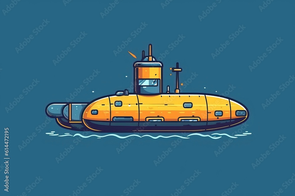 Submarine Illustration. Transportation illustration. Generative AI