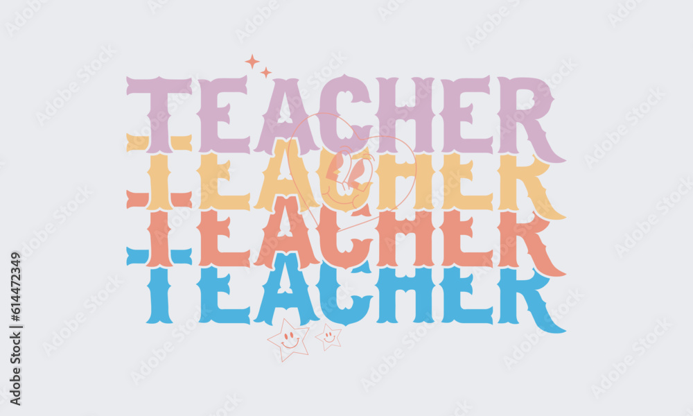 Retro Teacher Sublimation Design Bundle Retro Teacher Sublimation Design Bundle