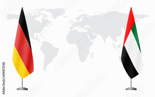 Germany and United Arab Emirates flags for official meetin