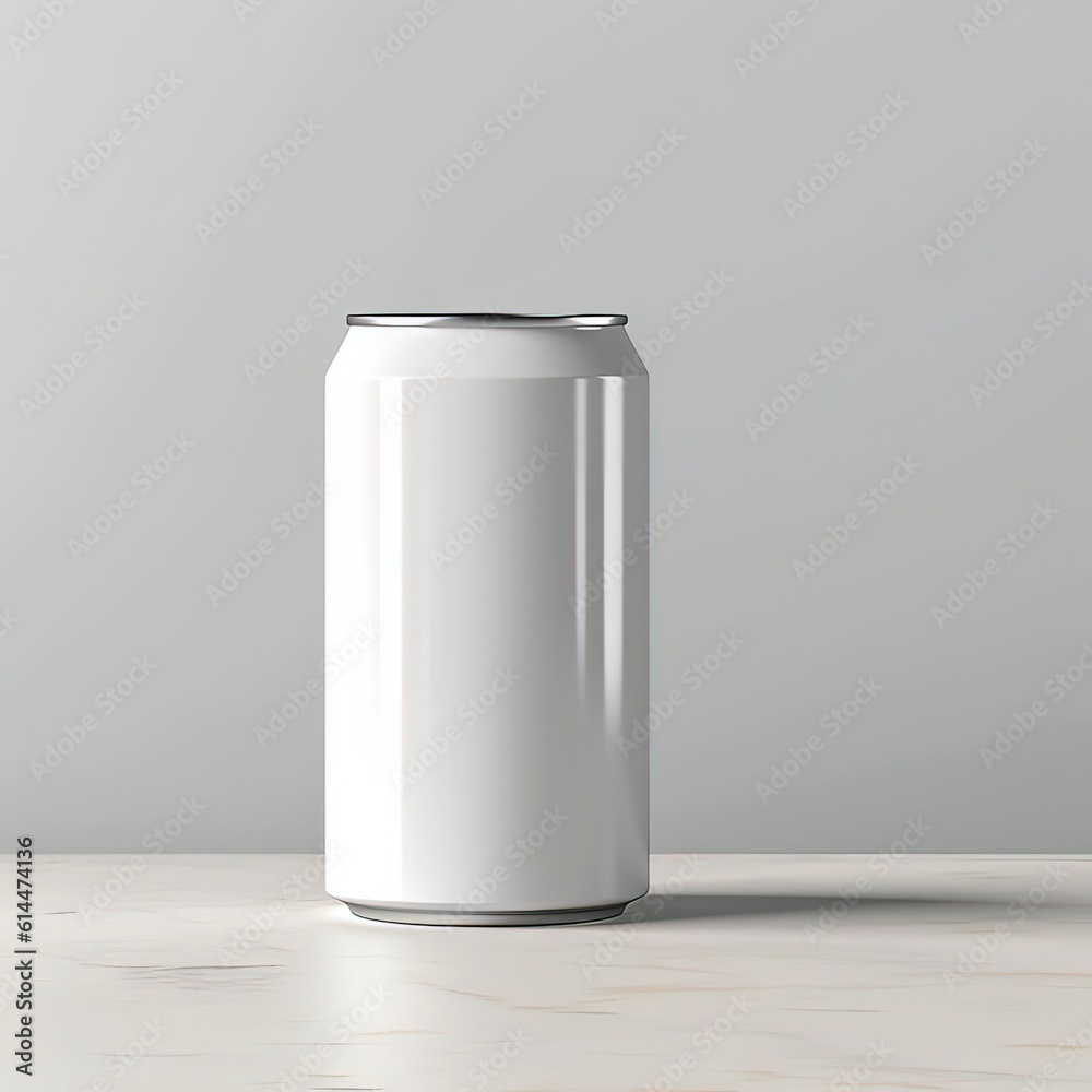 Energy drink can mockup isolated on light grey background. Generative ai.
Energy drink can mockup isolated on light grey background. Generative ai.