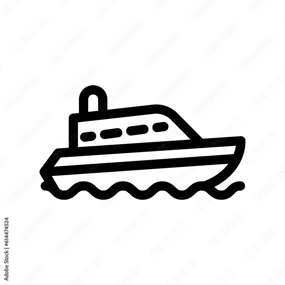 Ship icon in trendy line style design. Vector graphic illustration. Nautical ship symbol for website, logo, app and interface design. Black icon Ship icon in trendy line style design. Vector graphic illustration. Nautical ship symbol for website, logo, app and interface design. Black icon